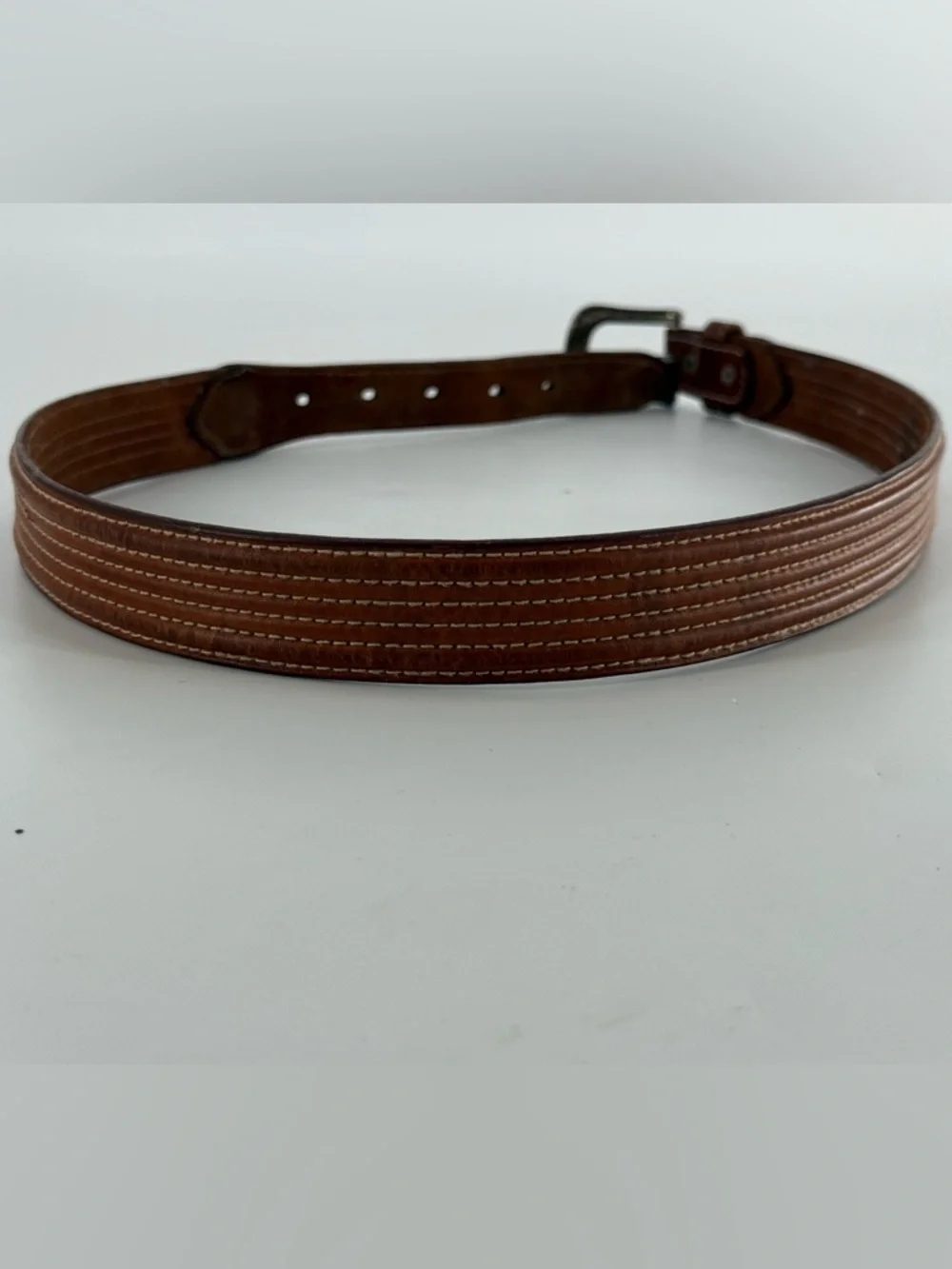 Vintage Casual‎ Tan Brown Leather Belt 32